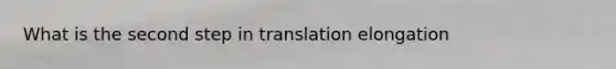 What is the second step in translation elongation