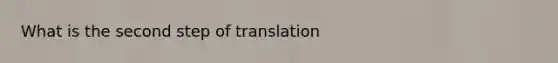 What is the second step of translation