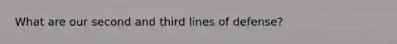 What are our second and third lines of defense?