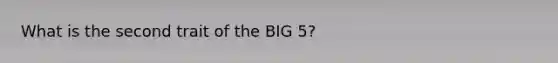 What is the second trait of the BIG 5?