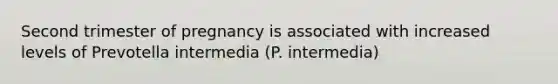 Second trimester of pregnancy is associated with increased levels of Prevotella intermedia (P. intermedia)