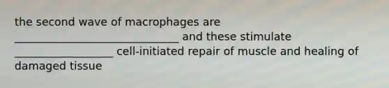 the second wave of macrophages are ______________________________ and these stimulate __________________ cell-initiated repair of muscle and healing of damaged tissue