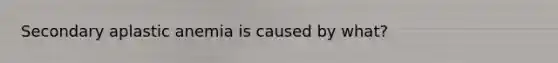 Secondary aplastic anemia is caused by what?