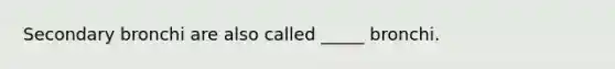 Secondary bronchi are also called _____ bronchi.