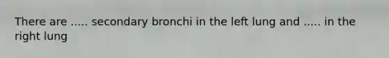 There are ..... secondary bronchi in the left lung and ..... in the right lung