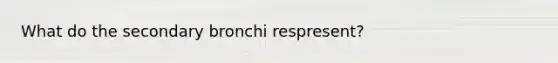 What do the secondary bronchi respresent?