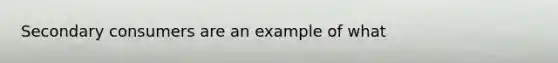 Secondary consumers are an example of what