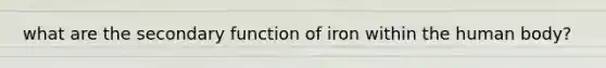 what are the secondary function of iron within the human body?