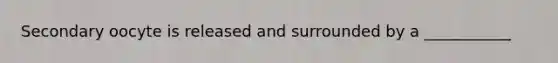 Secondary oocyte is released and surrounded by a ___________