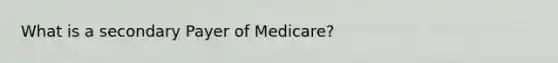 What is a secondary Payer of Medicare?