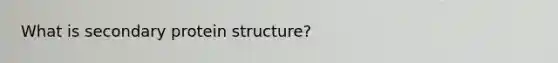 What is secondary protein structure?