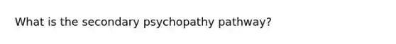 What is the secondary psychopathy pathway?