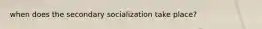 when does the secondary socialization take place?