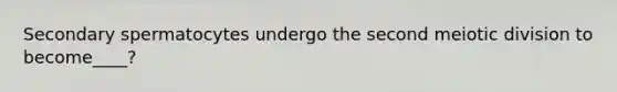 Secondary spermatocytes undergo the second meiotic division to become____?