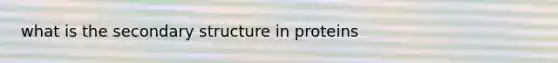 what is the secondary structure in proteins