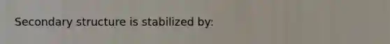 <a href='https://www.questionai.com/knowledge/kRddrCuqpV-secondary-structure' class='anchor-knowledge'>secondary structure</a> is stabilized by: