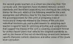 the second-grade teachers in a school are planning their first curricular unit. the teachers have reviewed relevant content standards and identified cooperating and sharing as the unifying theme for the unit. which of the following would be the most appropriate and effective step for the teachers to take next in the planning process for this unit? a) preparing a list of instructional materials related to the theme of the unit that individual teachers can use to plan lessons b) assigning each teacher a specific task for planning activities and assignments that support the theme of the unit c) creating a standard format for written lesson plans that reflects the targeted standards as well as the theme of the unit d) identifying connections between specific thematic content objectives and other areas of the grade level curriculum