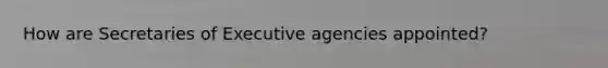 How are Secretaries of Executive agencies appointed?