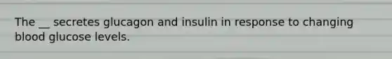 The __ secretes glucagon and insulin in response to changing blood glucose levels.