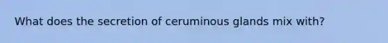 What does the secretion of ceruminous glands mix with?