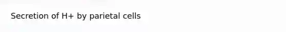 Secretion of H+ by parietal cells