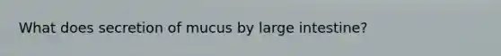 What does secretion of mucus by <a href='https://www.questionai.com/knowledge/kGQjby07OK-large-intestine' class='anchor-knowledge'>large intestine</a>?