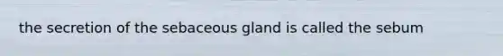 the secretion of the sebaceous gland is called the sebum