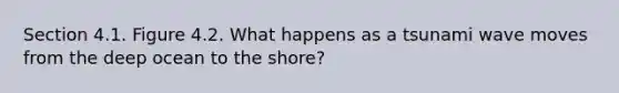 Section 4.1. Figure 4.2. What happens as a tsunami wave moves from the deep ocean to the shore?