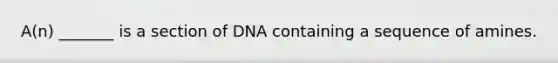 A(n) _______ is a section of DNA containing a sequence of amines.