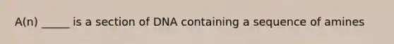 A(n) _____ is a section of DNA containing a sequence of amines