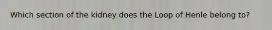 Which section of the kidney does the Loop of Henle belong to?