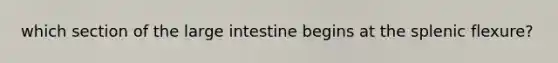 which section of the large intestine begins at the splenic flexure?