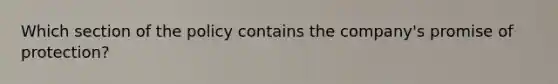 Which section of the policy contains the company's promise of protection?