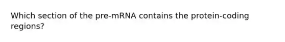 Which section of the pre-mRNA contains the protein-coding regions?