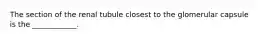 The section of the renal tubule closest to the glomerular capsule is the ____________.