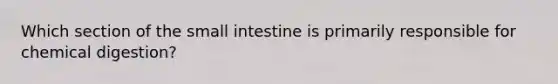 Which section of the small intestine is primarily responsible for chemical digestion?