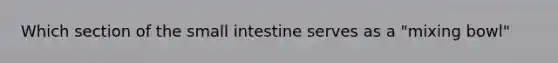 Which section of the small intestine serves as a "mixing bowl"