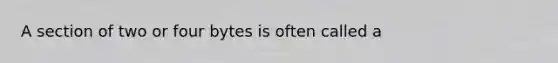 A section of two or four bytes is often called a