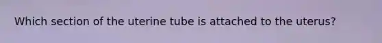 Which section of the uterine tube is attached to the uterus?