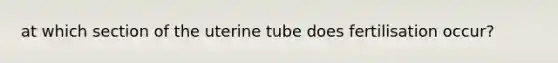 at which section of the uterine tube does fertilisation occur?