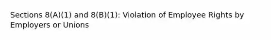 Sections 8(A)(1) and 8(B)(1): Violation of Employee Rights by Employers or Unions