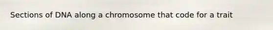 Sections of DNA along a chromosome that code for a trait