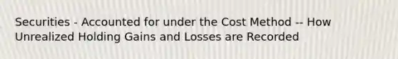 Securities - Accounted for under the Cost Method -- How Unrealized Holding Gains and Losses are Recorded