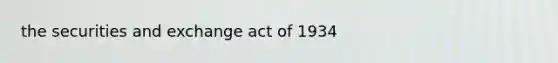 the securities and exchange act of 1934