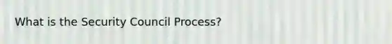 What is the Security Council Process?