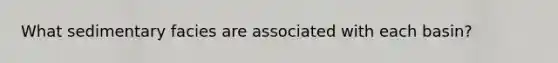 What sedimentary facies are associated with each basin?