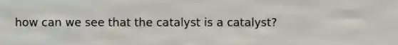 how can we see that the catalyst is a catalyst?