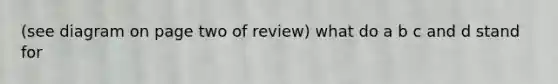 (see diagram on page two of review) what do a b c and d stand for