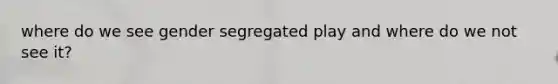 where do we see gender segregated play and where do we not see it?