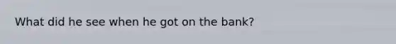What did he see when he got on the bank?